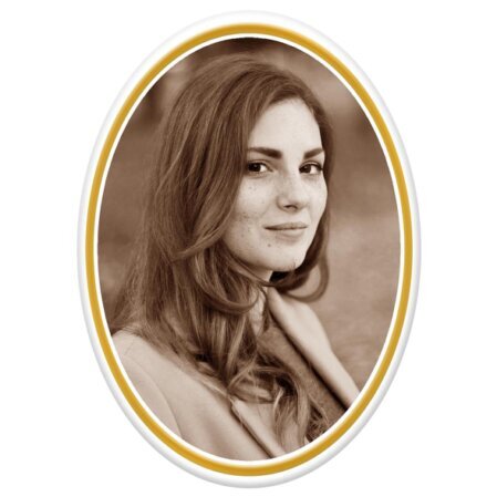 ceramika owalna sepia zloty pasek